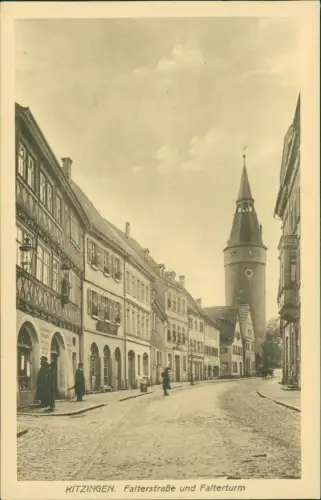 Ansichtskarte Kitzingen Falterstraße und Falterturm 1928