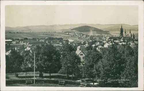 Postcard Klattau Klatovy Blick über die Stadt 1930