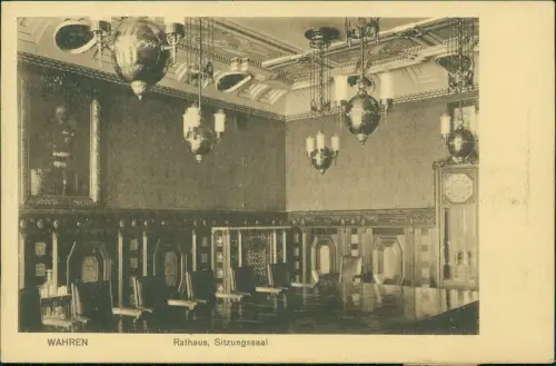 Ansichtskarte Wahren-Leipzig Rathaus, Sitzungssaal 1925