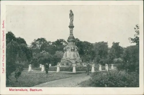 Ansichtskarte Beckum Partie an der Mariensäule 1909