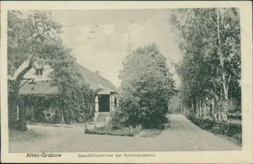 Ansichtskarte Altengrabow Übungsplatz Geschäftszimmer der Kommandantur 1916
