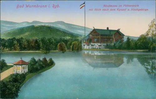 Bad Warmbrunn-Hirschberg (Schlesien)  Jelenia Góra Blockhaus mit Kynast 1915