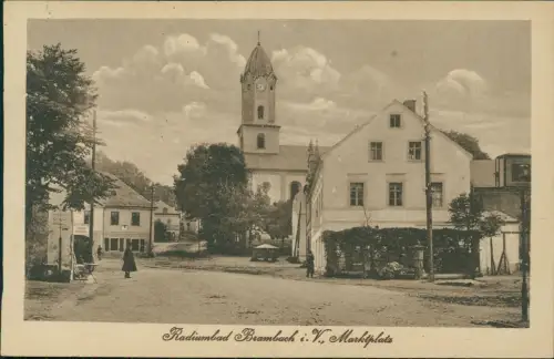 Ansichtskarte Brambach Marktplatz 1918