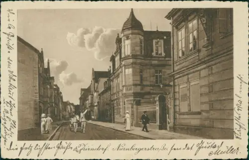 Ansichtskarte Zirndorf Nürnbergerstraße Kutsche 1916
