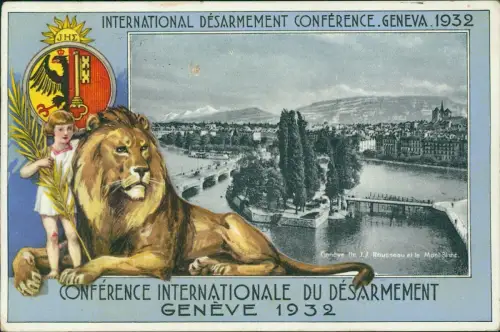 Ansichtskarte Genf Genève INTERNATIONAL DÉSARMEMENT CONFERENCE. 1932