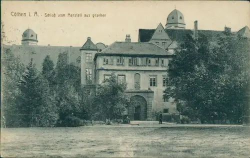 Ansichtskarte Köthen Schloß vom Marstall aus gesehen 1930