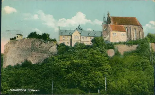 Ansichtskarte Mansfeld Stadtpartie Mauer 1924