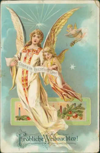 Ansichtskarte  Weihnachten Christmas Gloria in eccelsis Deo! Engel 1918