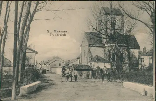 CPA St. Masmes Ortsansicht 1. Weltkrieg 1916   Feldpoststempel nach GREIZ