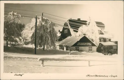 Oberbärenburg-Altenberg Erzgebirge Tief verschneiter "Gasthof" DDR-Zeit 1953