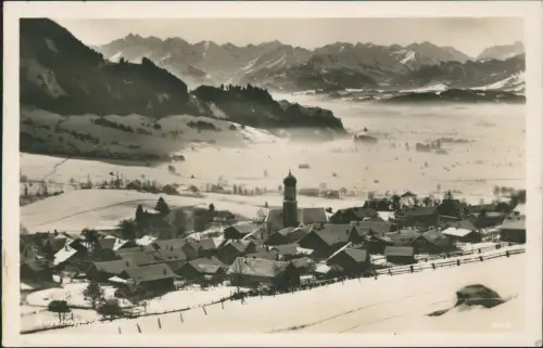 Ansichtskarte Rettenberg  1946   unfrankiert gelaufen "Gebühr bezahlt" Stempel