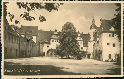 Ansichtskarte Wermsdorf Schloß Wermsdorf zur DDR-Zeit 1953