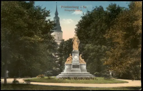 Ansichtskarte Frankenberg (Sachsen) Kriegerdenkmal. 1915