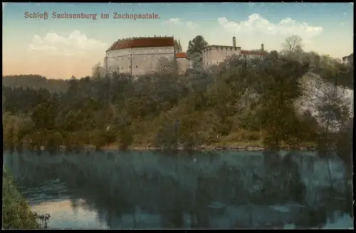 Ansichtskarte Frankenberg (Sachsen) Schloß Sachsenburg im Zschopautale. 1915