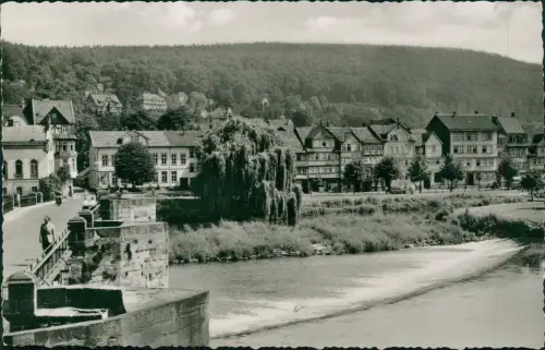 Ansichtskarte Hann. Münden Werrabrücke mit Stadtteil Blume 1961