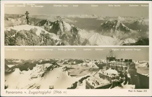 Ansichtskarte Grainau Zugspitze - Wettersteingebirge 2 Bild Winter 1962