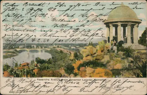 Postcard Baltimore Alexandra Avenue from Governor Latrobe Memorial 1904