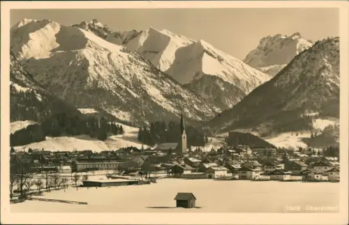 Ansichtskarte Oberstdorf (Allgäu) Panorama-Ansicht im Winter 1950