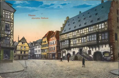 Ansichtskarte Hanau Altstädter Rathaus 1916   1. Weltkrieg Feldpost