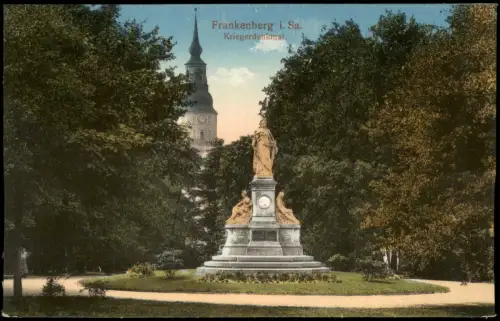 Ansichtskarte Frankenberg (Sachsen) Kriegerdenkmal. 1915