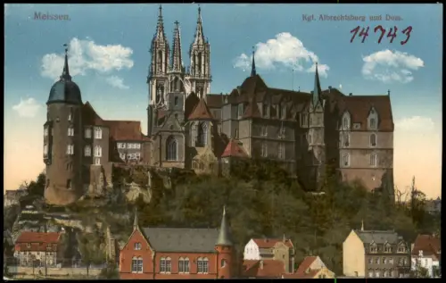 Ansichtskarte Meißen Schloss Albrechtsburg Häuser 1912