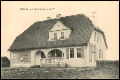 Ansichtskarte Martinskirchen-Mühlberg/Elbe Miłota Schule 1916