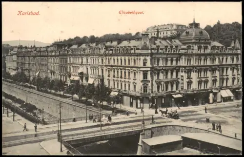 Postcard Karlsbad Karlovy Vary Kaiserhof und Habsburgerhof 1909