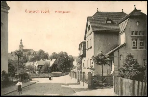 Ansichtskarte Großröhrsdorf Mittelgasse 1909