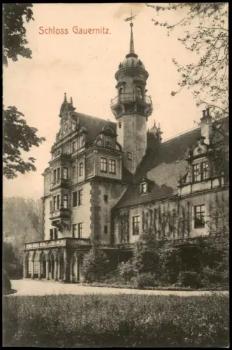 Ansichtskarte Gauernitz-Klipphausen Gauernitzer Schloss - Rückseite 1909