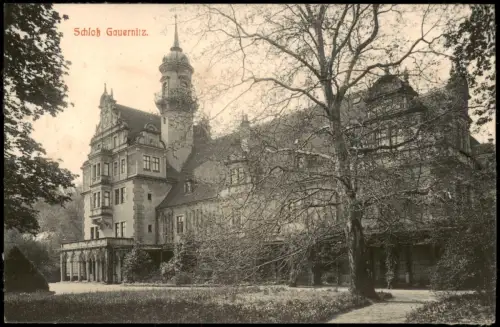 Ansichtskarte Gauernitz-Klipphausen Rückseite Schloß Gauernitz. 1909