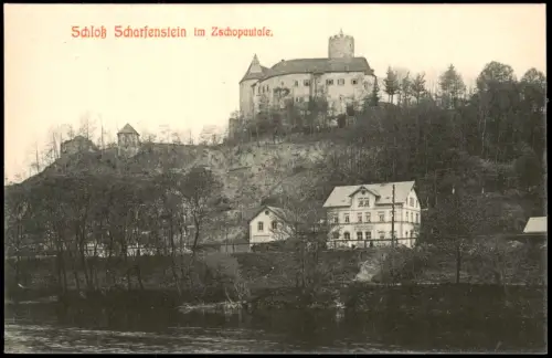 Scharfenstein Drebach Erzgebirge Schloß Scharfenstein ZschopauGasthaus 1909