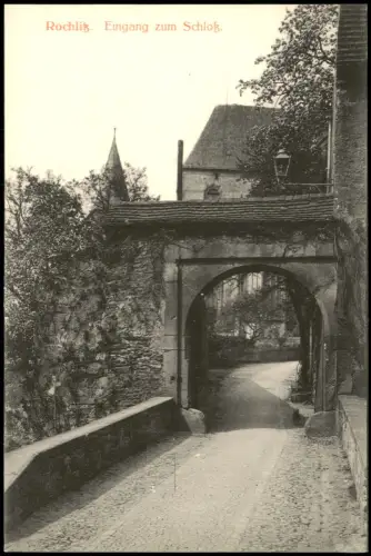 Ansichtskarte Rochlitz Eingang zum Schloß. 1909