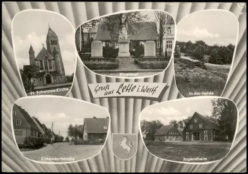 Lette-Coesfeld MB Ortsansichten   Ehrenmal, Eichendorfstraße, Jugendheim 1965