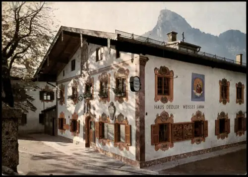 Ansichtskarte Oberammergau HAUS DEDLER WEISSES LAMM 1970