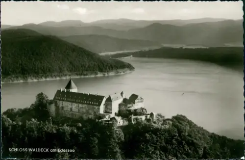 Ansichtskarte Bad Wildungen Schloß Waldeck Luftbild 1962