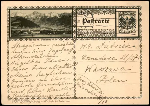Ansichtskarte Admont Panorama von Admont mit Ennstaler Alpen 1931