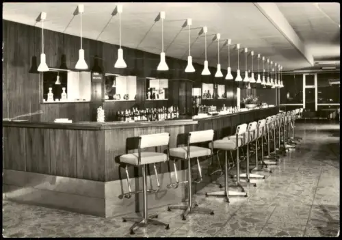 Ansichtskarte Templin Hallenbar im FDGB-Erholungsheim Friedrich Engels 1984
