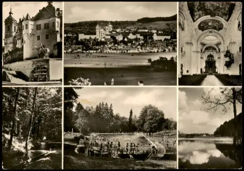 Weingarten (Württemberg) MB: Ortsansichten u.a. Schwimmbad, Rösslerweiher 1960