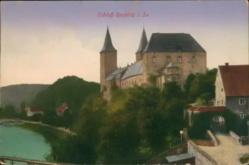 Ansichtskarte Rochlitz Schloß Rochlitz - Eingang 1914 Bahnpoststempel