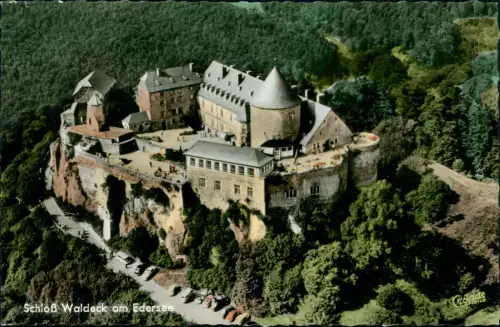 Ansichtskarte Waldeck (am Edersee) Schloß Waldeck am Edersee Luftbild 1959