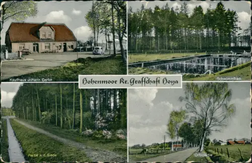 Ansichtskarte Hohenmoor-Asendorf 4 Bild Kaufhaus Schwimmbad 1967