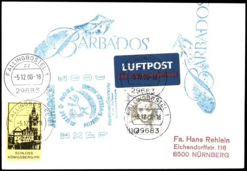 Bad Fallingbostel Motivkarte mit diversen Stempel Ortsstempel Fallingbostel 2000