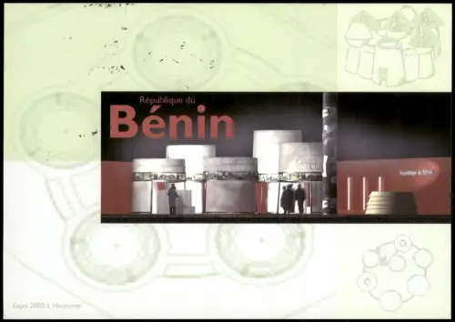Hannover Motivkarte & Stempel der Botschaft der Republik BENIN 2000