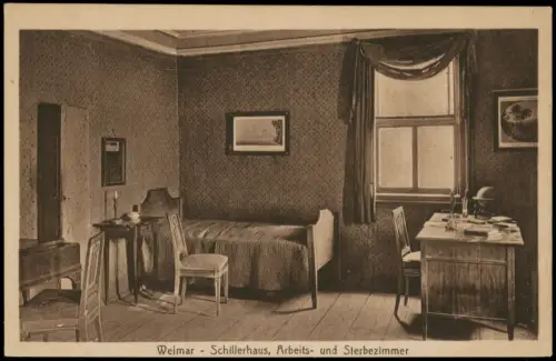 Ansichtskarte Weimar Schillerhaus, Arbeits- und Sterbezimmer 1910