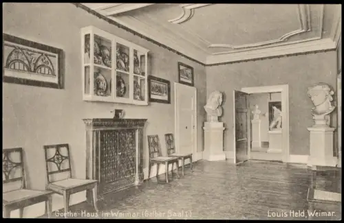 Ansichtskarte Weimar Goethe-Haus in Weimar (Gelber Saal) 1910