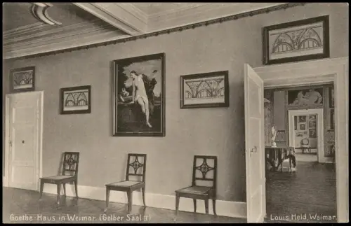 Ansichtskarte Weimar Goethe-Haus in Weimar (Gelber Saal II) 1910