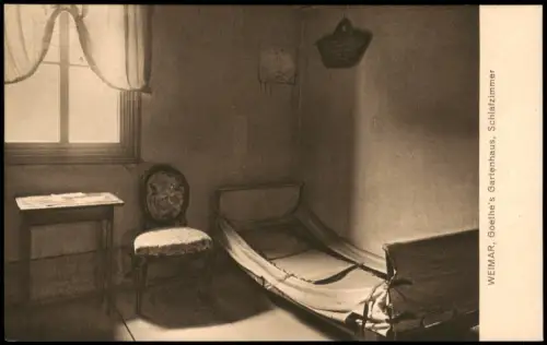 Ansichtskarte Weimar Goethe's Gartenhaus, Schlafzimmer 1910