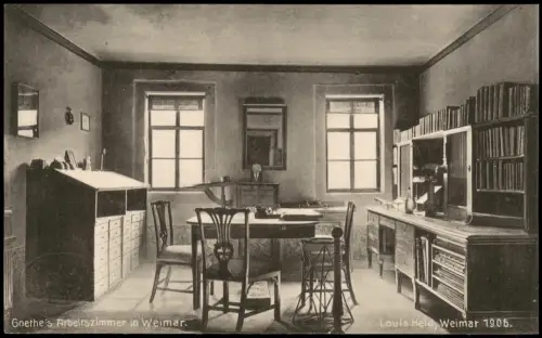 Ansichtskarte Weimar Goethe's Arbeitszimmer (Innenansicht) Goethe-Haus 1906