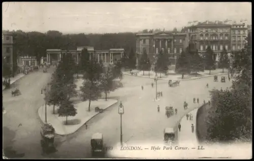 Postcard London Hyde Park Corner 1911