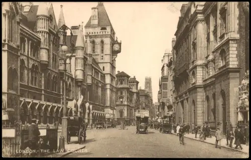 Postcard London THE LAW COURTS, Street View 1910